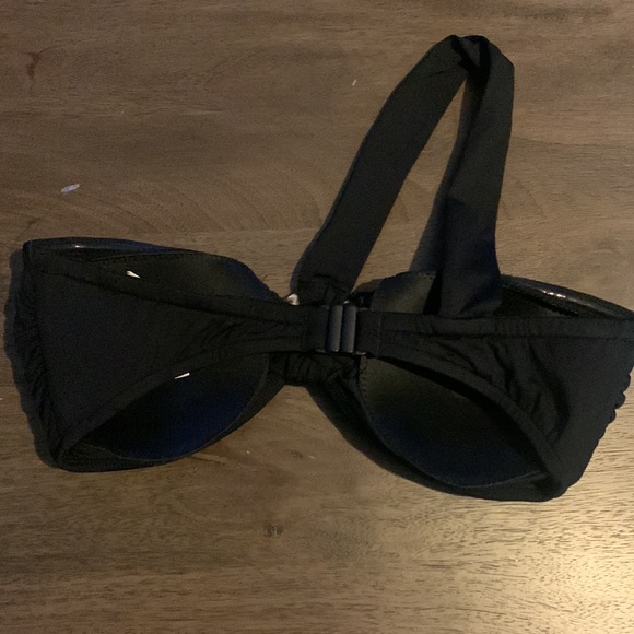 NWOT Seafolly Active Ring Front Bandeau Bikini Top black - Picture 6 of 13